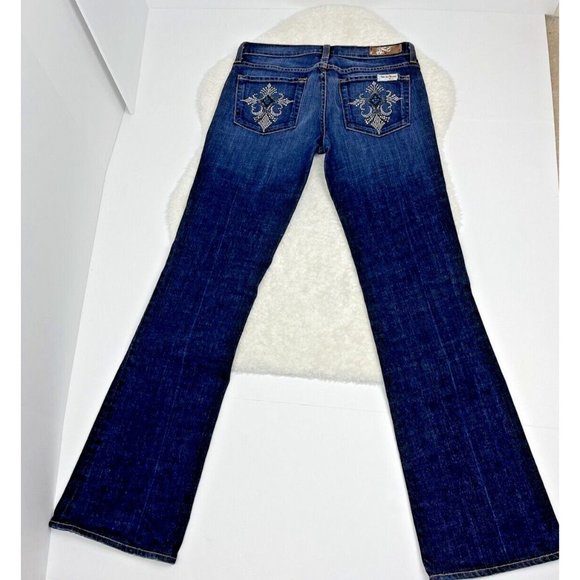 We The Free People Flared Leg‎ Jeans Womens 29 Low Rise Embellished Medium Wash - Picture 1 of 9
